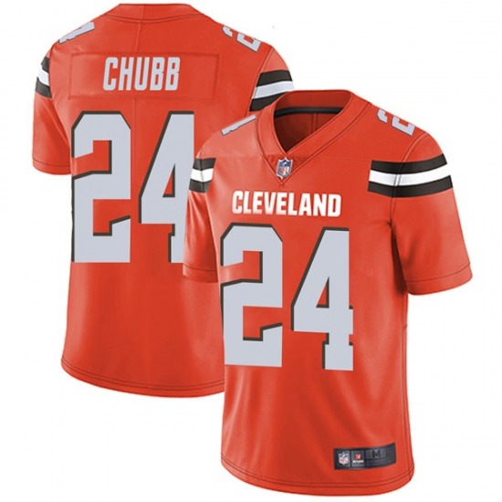 Men's Cleveland Browns #24 Nick Chubb Orange Vapor Untouchable Limited Stitched NFL Jersey